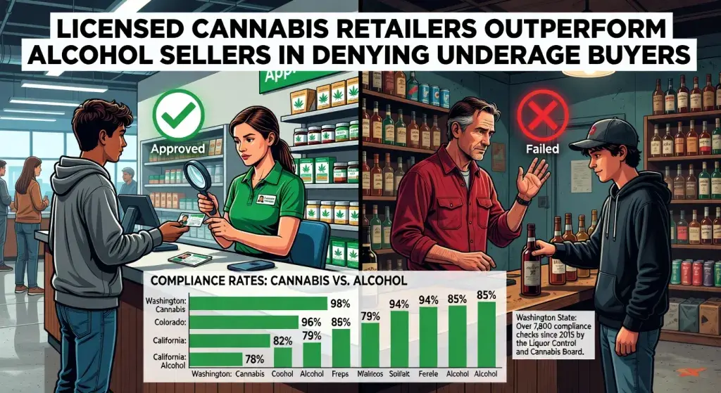 Licensed Cannabis Retailers Outperform Alcohol Sellers in Denying Underage Buyers