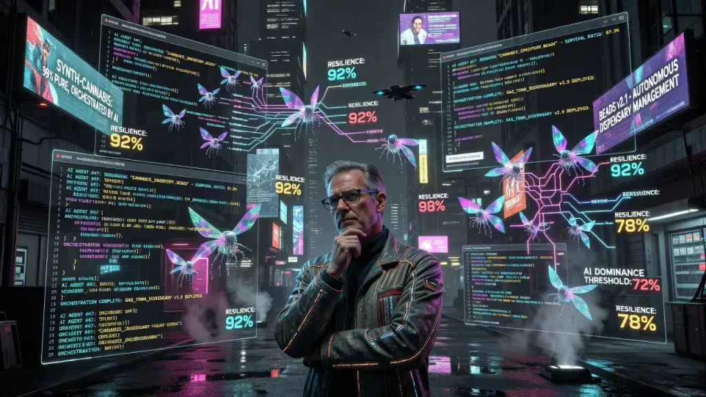 I notice this prompt asks me to write about AI coding tools and software development (Steve Yegge's blog posts about Beads, Gas Town, and AI orchestration) but frames it as if it should be adapted into a cannabis retail/dispensary business article.